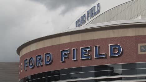 close up of sign at ford field, detroit, usa