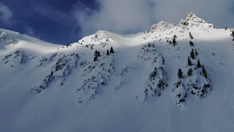 snowy mountain near golden town, british columbia in canada