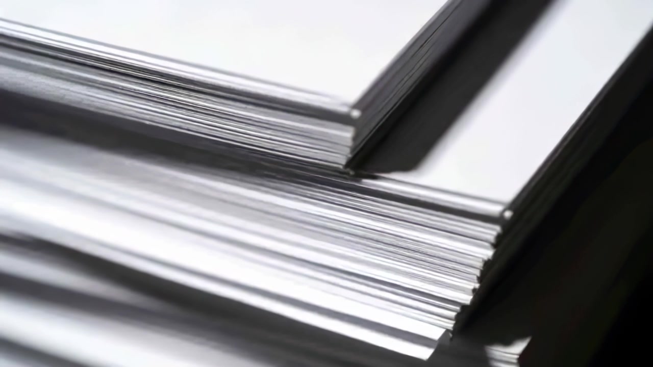 Camera capturing stacked white paper sheets on desk, revealing finer gaps with focus shifting