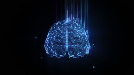 digital brain lines waves animation visuals in 4k