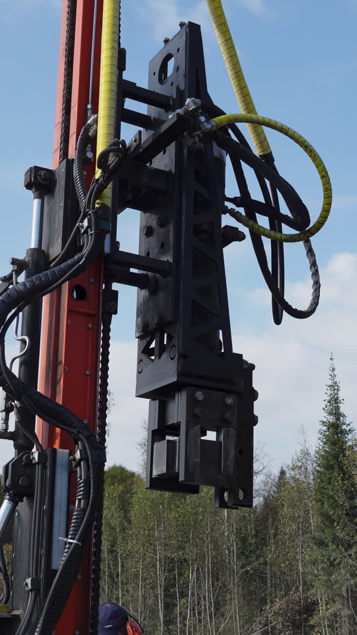 Close-up of a drilling rig component