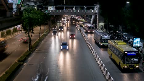 bangkok night street traffic