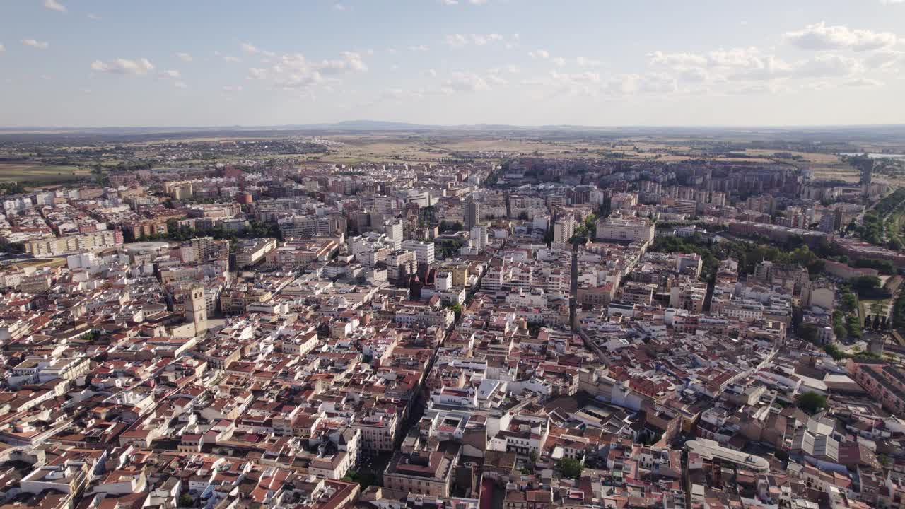 Breathtaking Aerial Panorama of Badajoz, Spain's Vibrant Cityscape