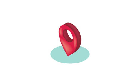 icono de marcador de mapa rojo isométrico