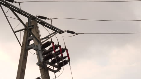 Detail-shot-of-a-electrical-wire-tower