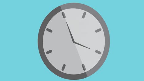 Animation-of-clock-digital-icon-on-blue-background