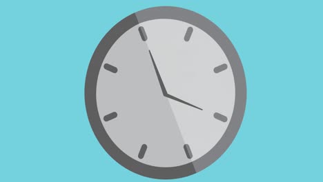 animación del icono digital del reloj sobre fondo azul