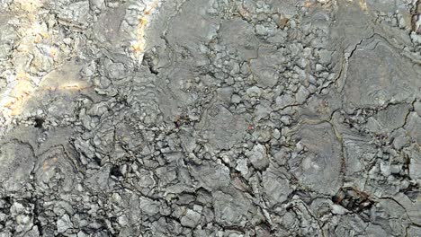 aerial top down of solidified lava in langihryggur mountains in iceland , natural pattern in the wilderness