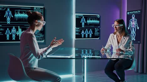 medical consultation in a futuristic lab