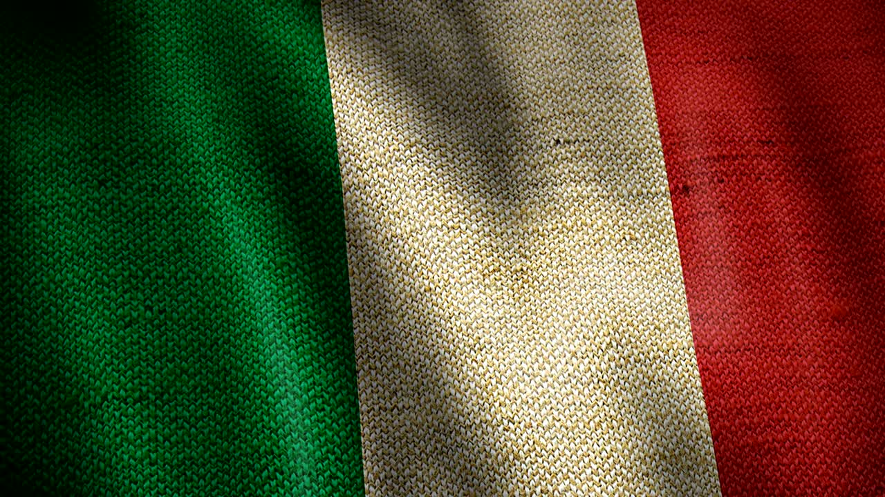 Bandiera italiana in tela di iuta