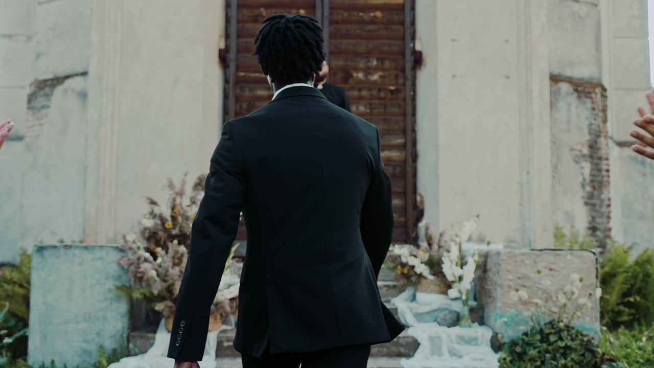 Wedding Ceremony with a Groom and Priest
