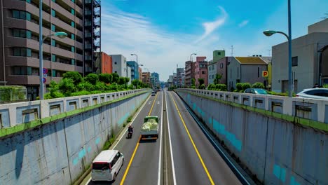 a timelapse of the traffic jam at the urban street in tokyo wide shot