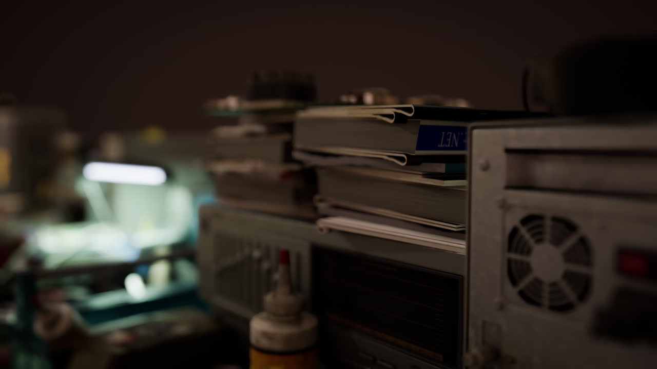 computadoras viejas de los años 80 en un centro de computación abandonado