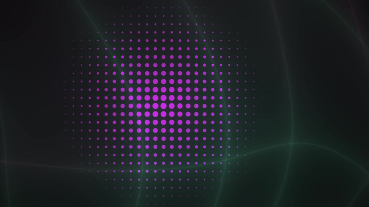 Sfondo astratto dinamico con punti mezzatinta rosa luminosi e linee ondulate