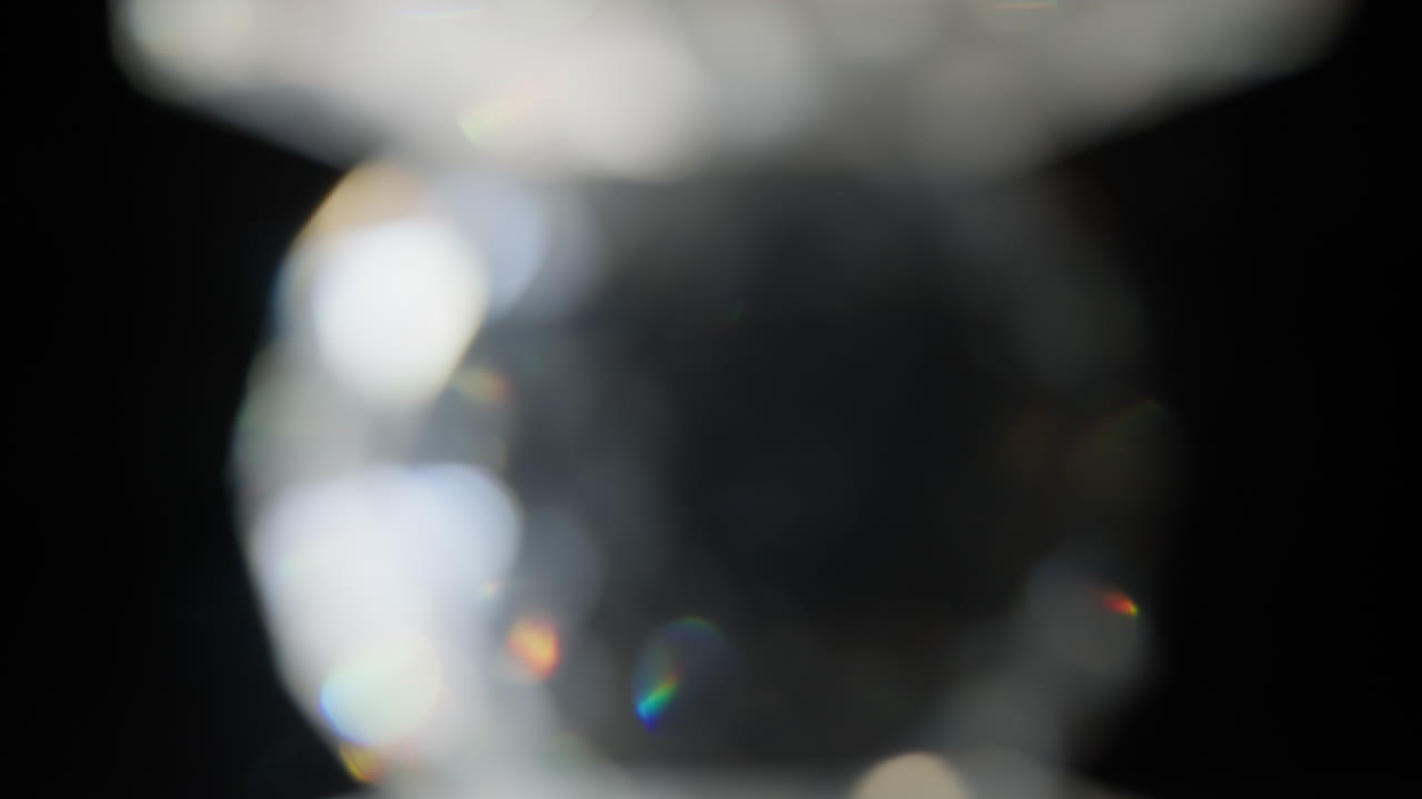 Flare Shine With A Glass Prism Rotate Abstract Object On Black