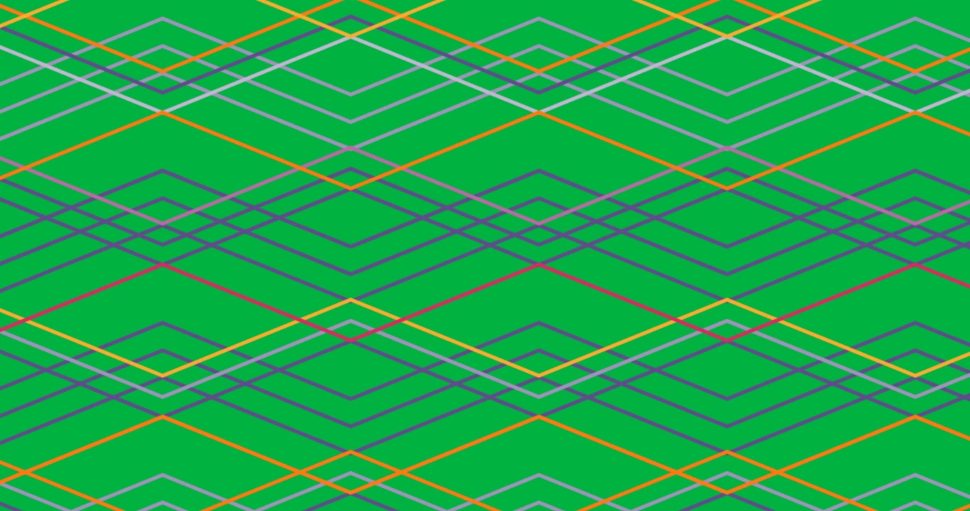 Animazione digitale di un design a linee incrociate con motivo senza soluzione di continuità su sfondo nero