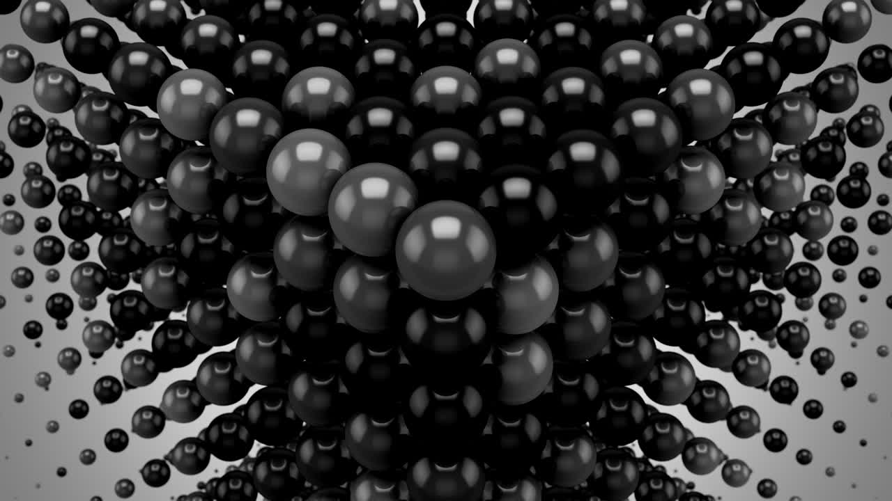 las esferas formaron una onda en el espacio