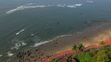 reis magos church road fort goa india drone shot beach small