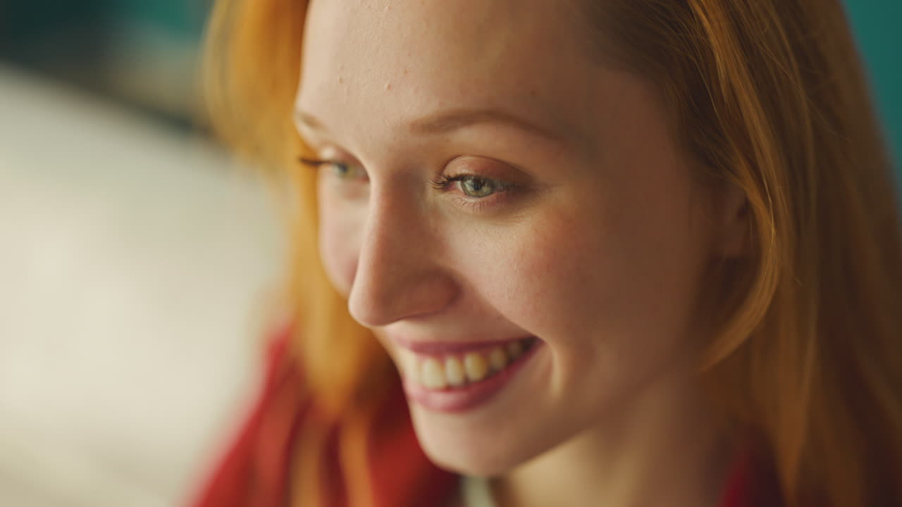 Close-up of beautiful girl smiling