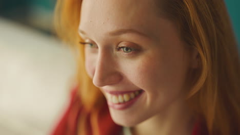 close-up of beautiful girl smiling