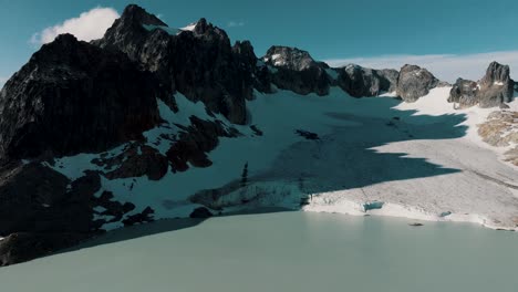 tranquil scene of nature at glaciar ojo del albino trekking in tierra del fuego, argentina