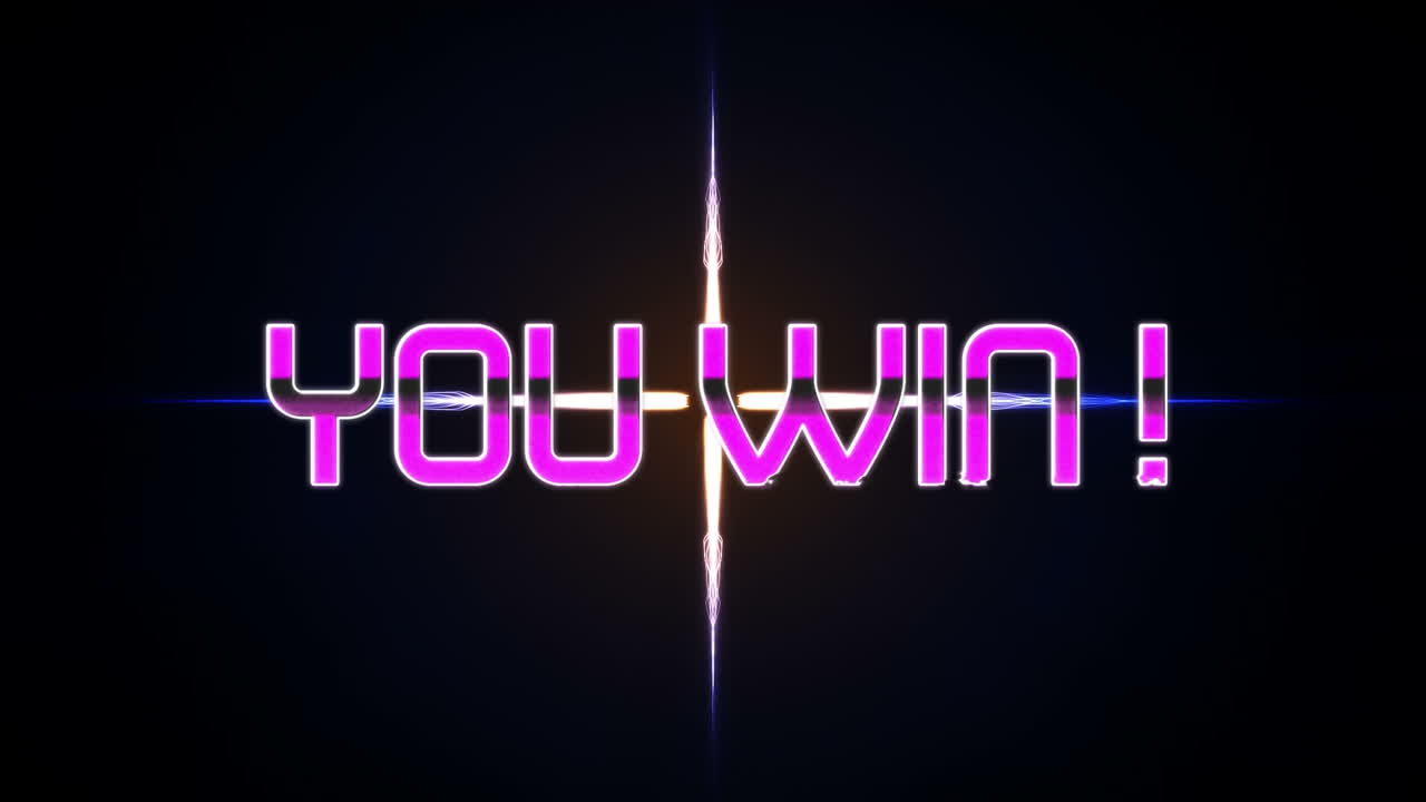 검은 바탕에 당신이 승리하고 불빛의 애니메이션