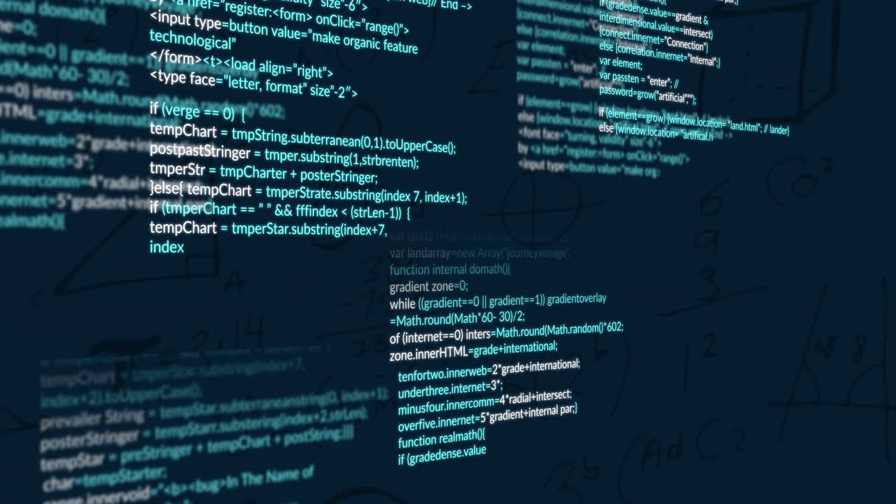 Animation af digital databehandling over mørk baggrund