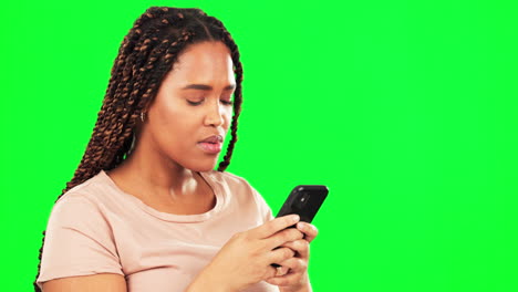 Phone,-sad-and-mockup-with-a-black-woman