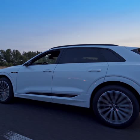 audi electric car on highway