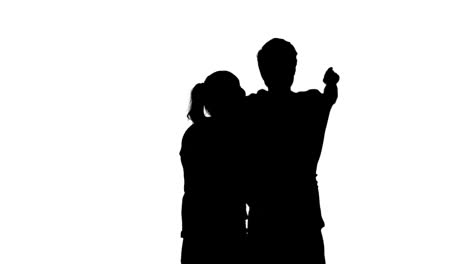 shadow of a couple with white background