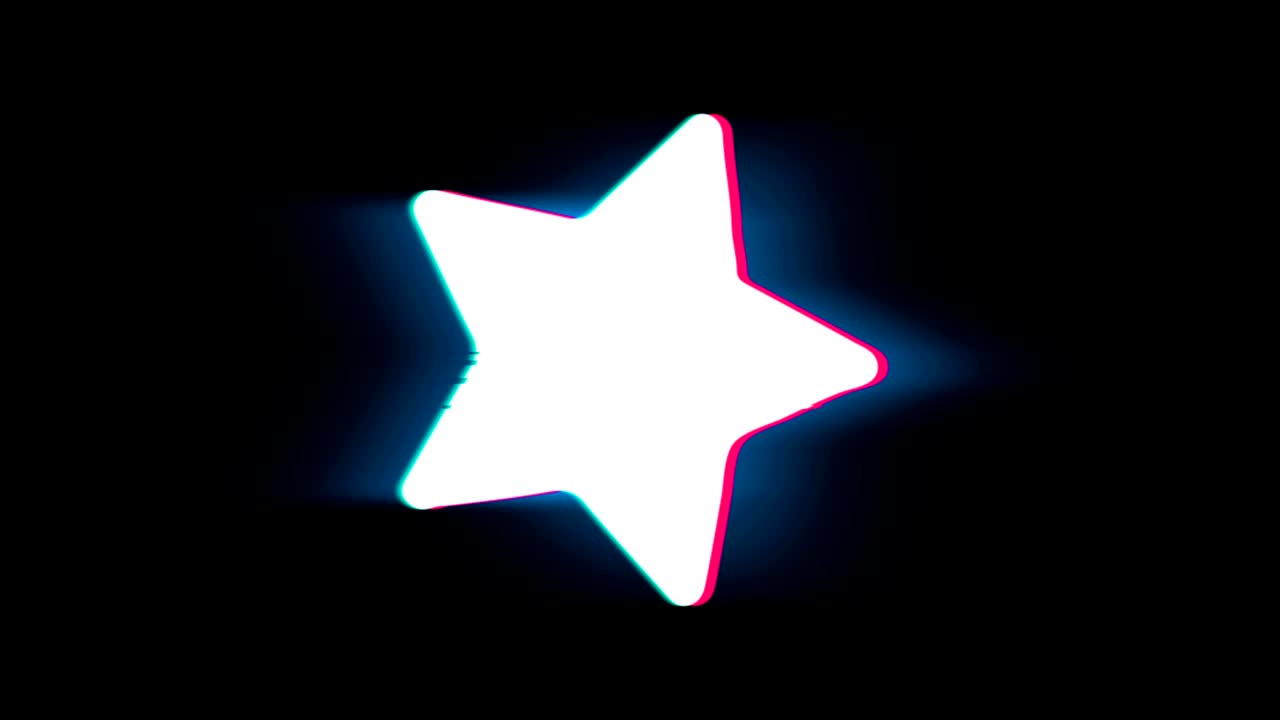 el símbolo de la estrella en la animación vintage retro de glitch.
