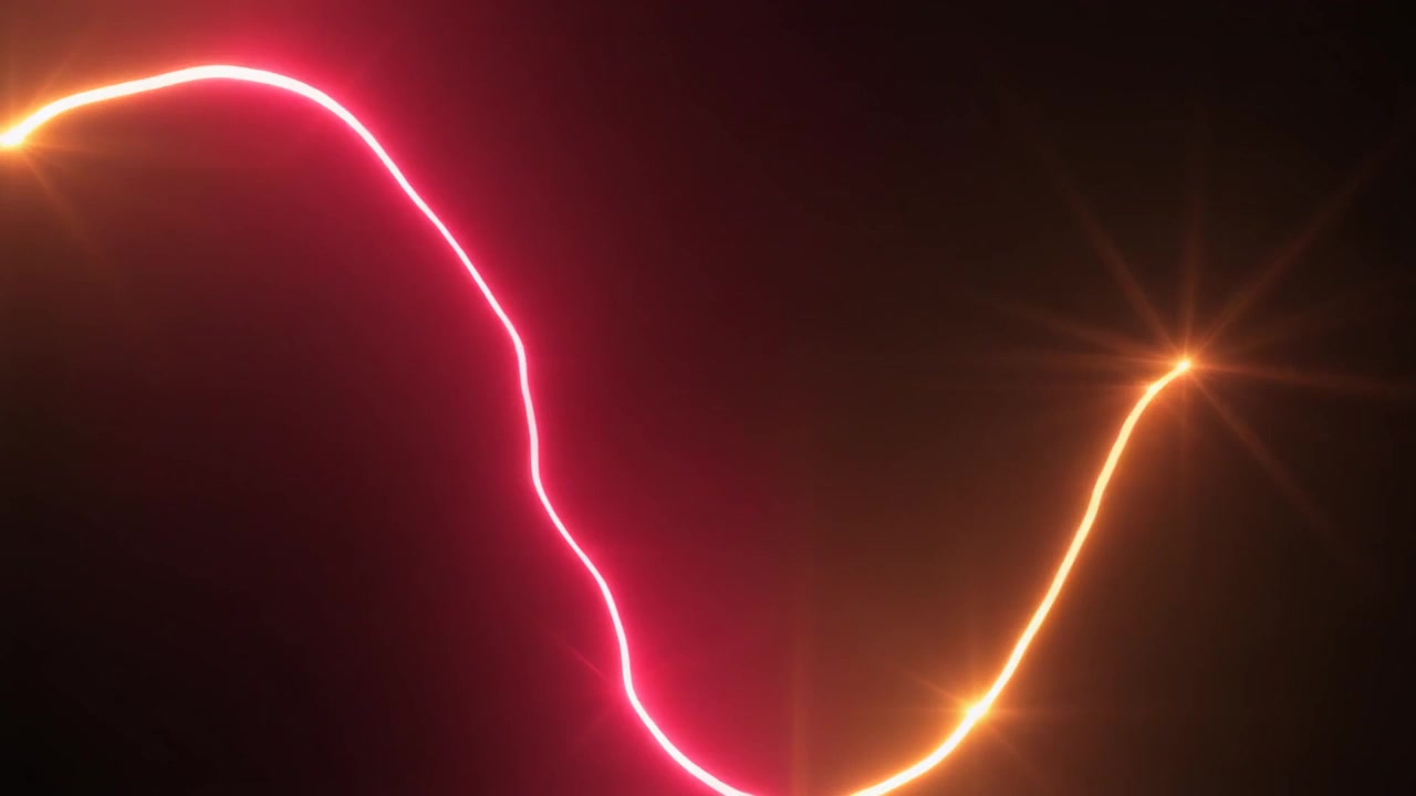 Abstract Glowing Red and Orange Light Trails on Black Background
