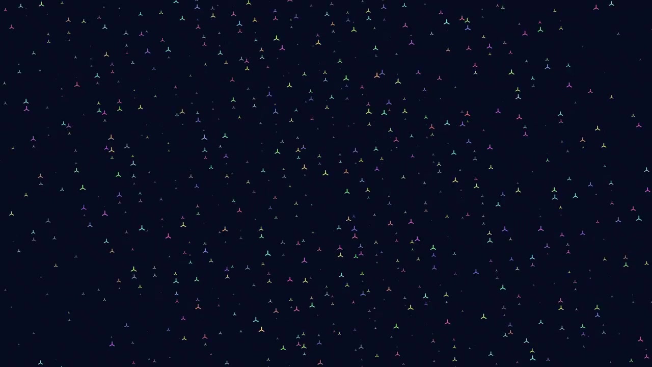 Abstract colorful particle field on dark background, futuristic digital backdrop