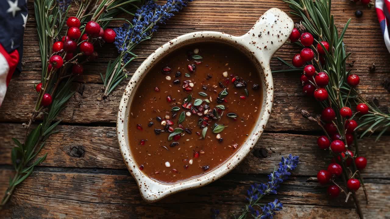 나무 테이블 위 에 있는  그 에 소스 를 어