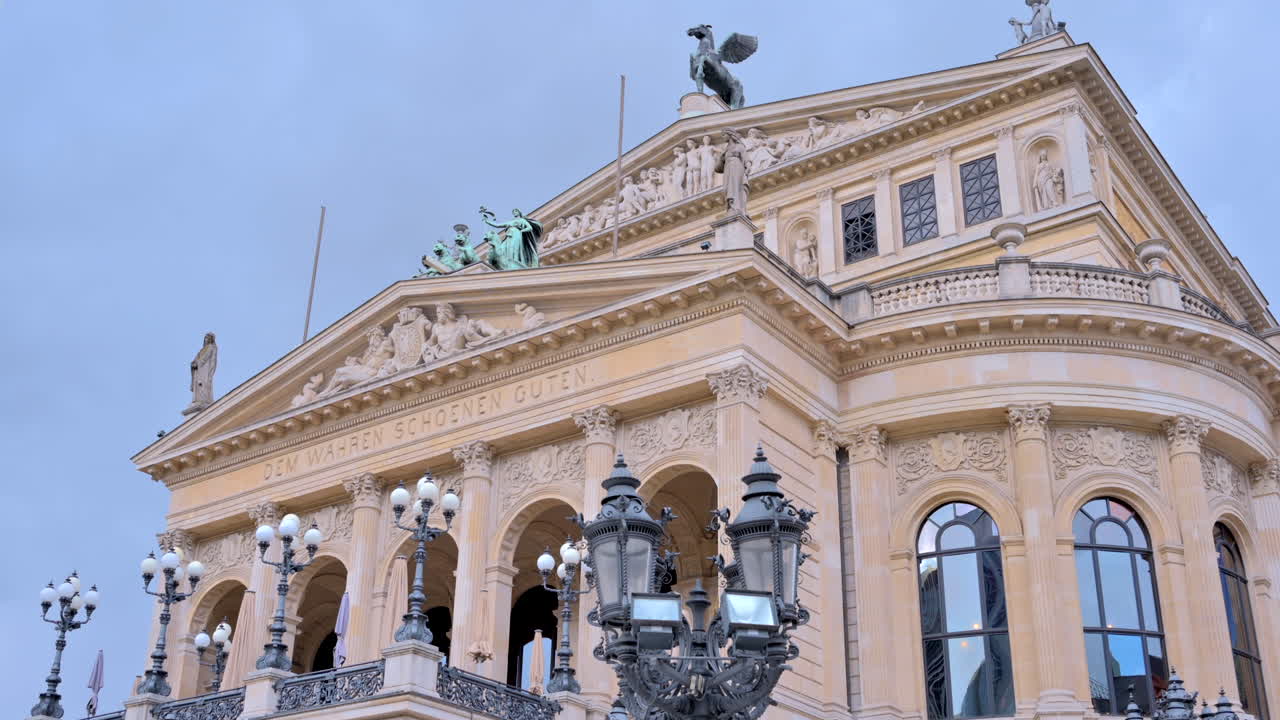 The facade of Alte Oper concert hall in Frankfurt, Germany