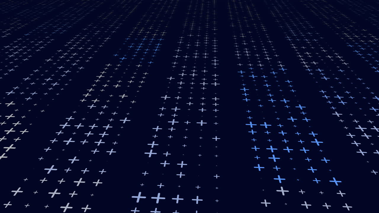 A simplistic image showcasing a grid of blue and white stars set against a black background, creating a visually striking and orderly pattern