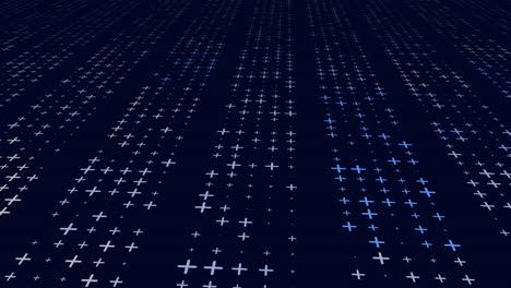 a simplistic image showcasing a grid of blue and white stars set against a black background, creating a visually striking and orderly pattern