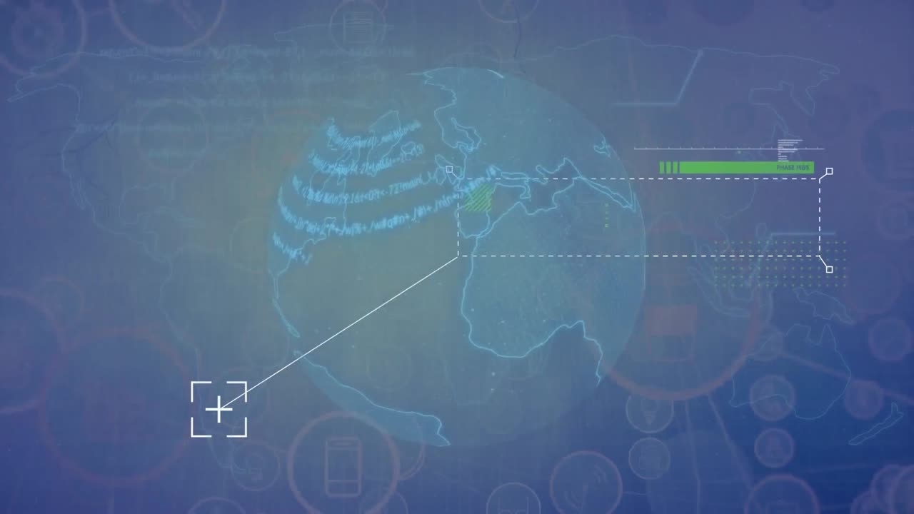 전 세계에 걸쳐 연결과 데이터 처리의 애니메이션