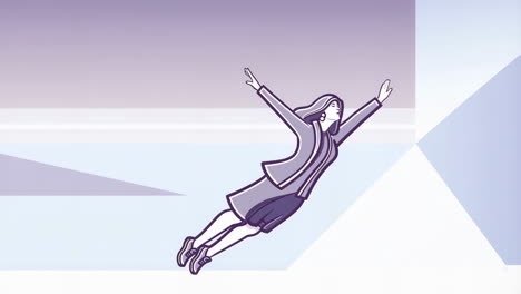 businesswoman flying like a superhero