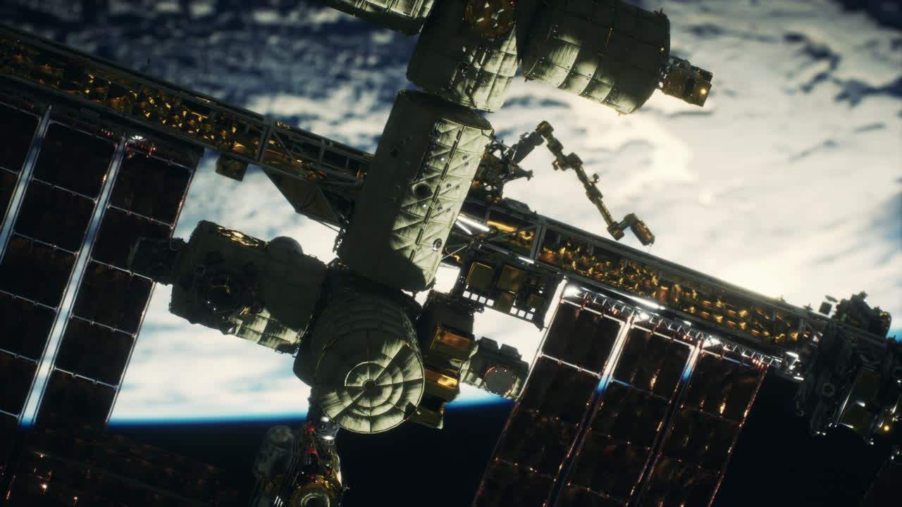 지구  ⁇ 도에 있는 국제 우주 정거장 nasa가 제공하는 요소