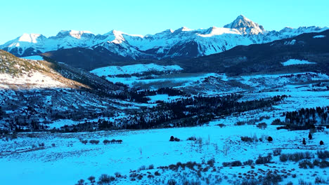 slow push towards the stunning sawatch range in colorado during sunset