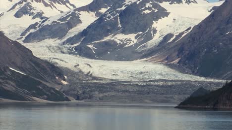 glacier and snow-capped mountain range in glacier bay national park and preserve, alaska