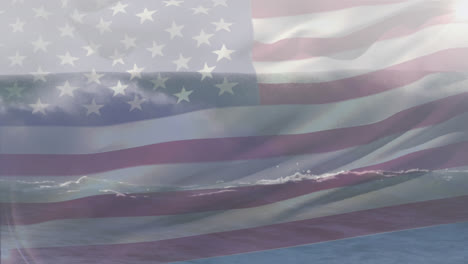 Digital-composition-of-waving-us-flag-against-waves-in-the-sea