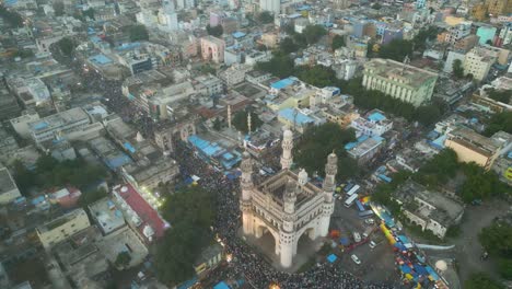 hyderabad charminar aerial view at day time