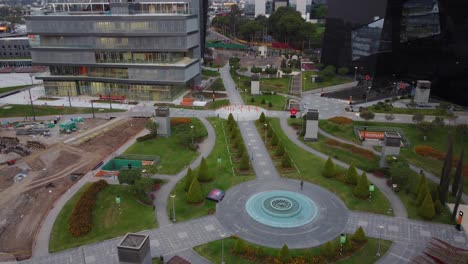 Green-areas-and-pathways-of-"The-University-Of-Lima",-located-in-Lima,-Peru