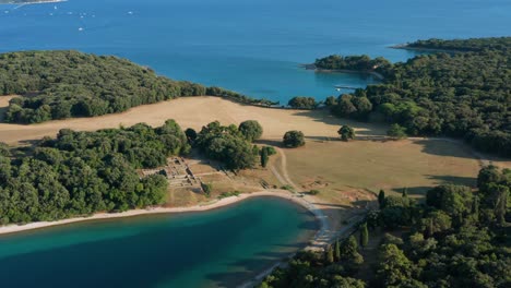 Aerial:-The-Brijuni-in-the-Croatian-Adriatic-Sea,-4K-view