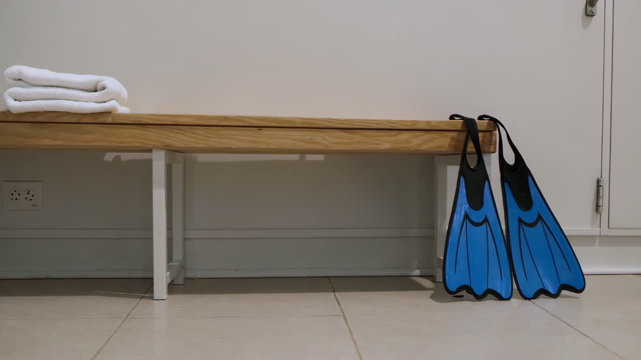 Locker Room with Swimming Equipment