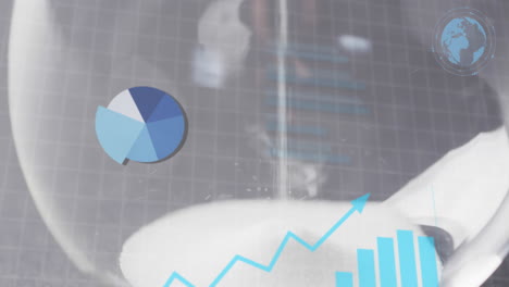 animación del procesamiento de datos financieros a través de un reloj de arena