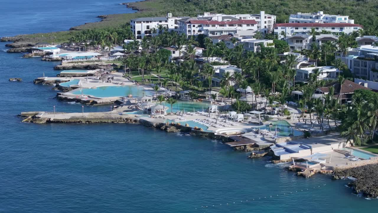 Aerial View of Luxury Beach Resort in the Caribbean