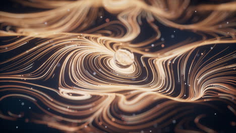 wave particles lines with swirling pattern, 3d rendering.